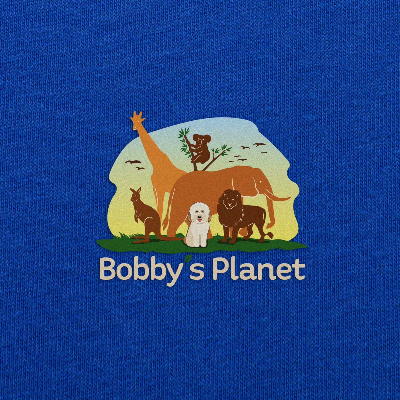 Bobby's Planet Kids Embroidered Poodle T-Shirt from Bobbys Planet Toy Poodle Collection in True Royal Color#color_true-royal