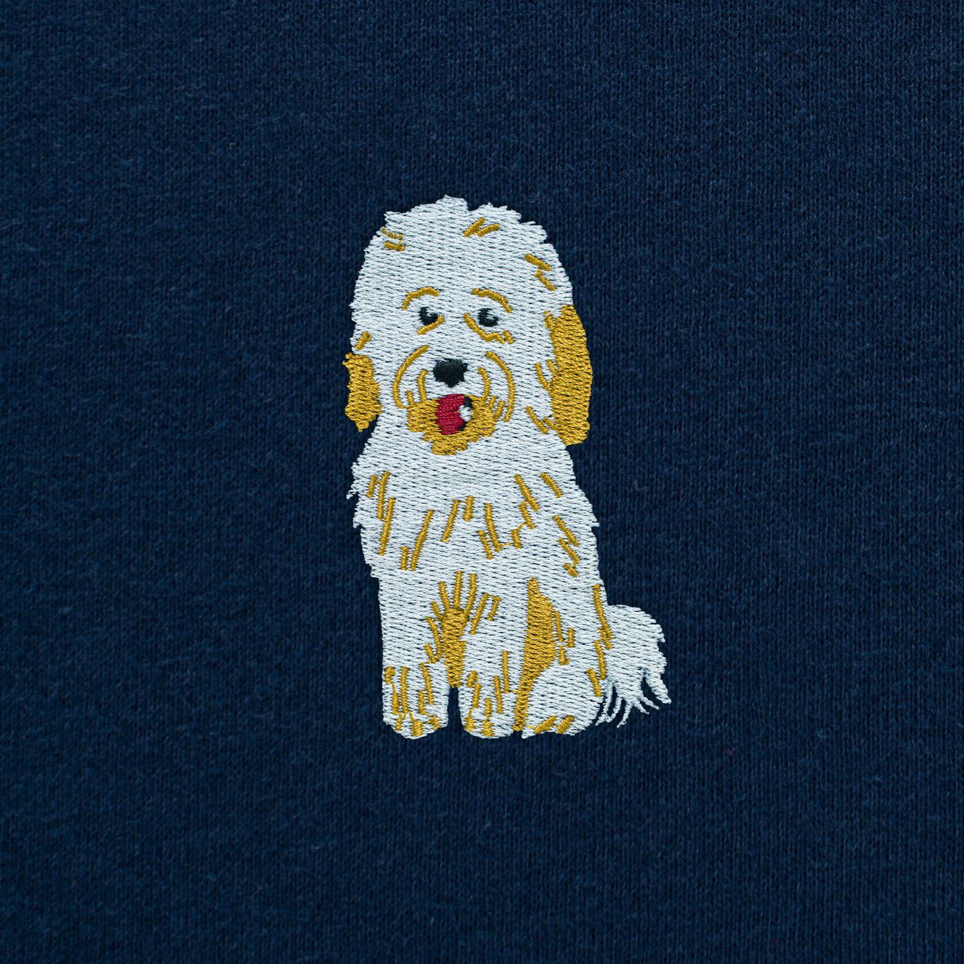 Bobby's Planet Kids Embroidered Poodle T-Shirt from Bobbys Planet Toy Poodle Collection in Navy Color#color_navy