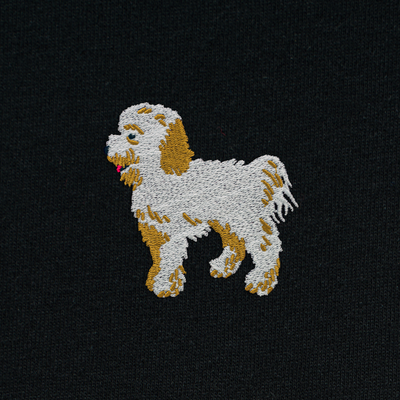 Bobby's Planet Men's Embroidered Poodle T-Shirt from Bobbys Planet Toy Poodle Collection in Black Color#color_black