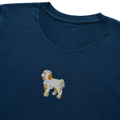 Bobby's Planet Kids Embroidered Poodle T-Shirt from Bobbys Planet Toy Poodle Collection in Navy Color#color_navy