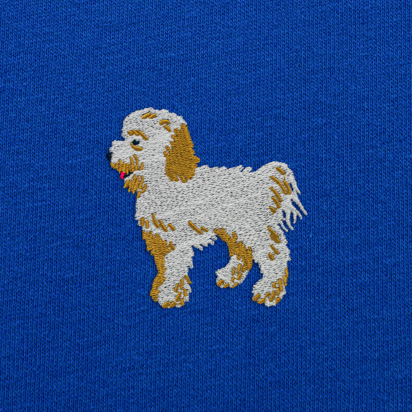 Bobby's Planet Kids Embroidered Poodle T-Shirt from Bobbys Planet Toy Poodle Collection in True Royal Color#color_true-royal