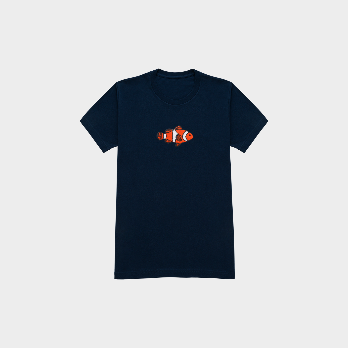 Bobby's Planet Kids Embroidered Clownfish T-Shirt from Seven Seas Fish Animals Collection in Navy Color#color_navy