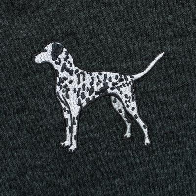 Bobby's Planet Men's Embroidered Dalmatian T-Shirt from Paws Dog Cat Animals Collection in Dark Grey Heather Color#color_dark-grey-heather