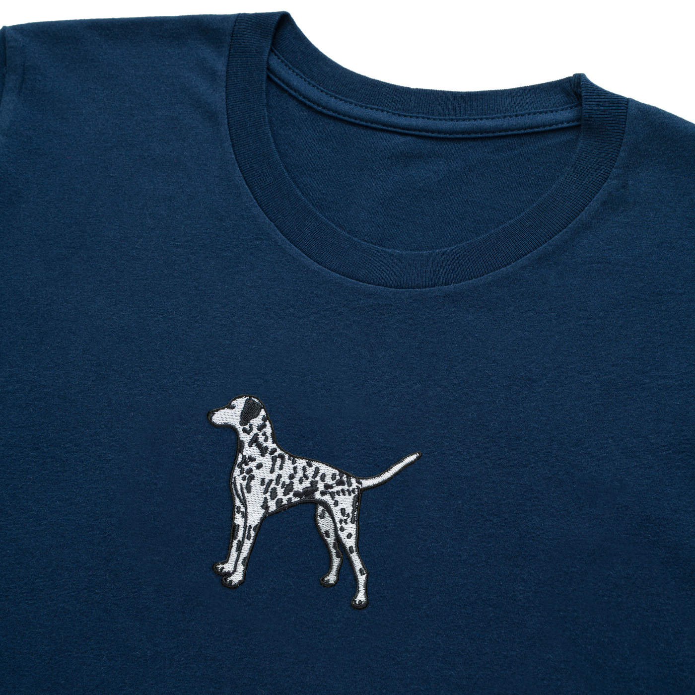 Bobby's Planet Kids Embroidered Dalmatian T-Shirt from Paws Dog Cat Animals Collection in Navy Color#color_navy