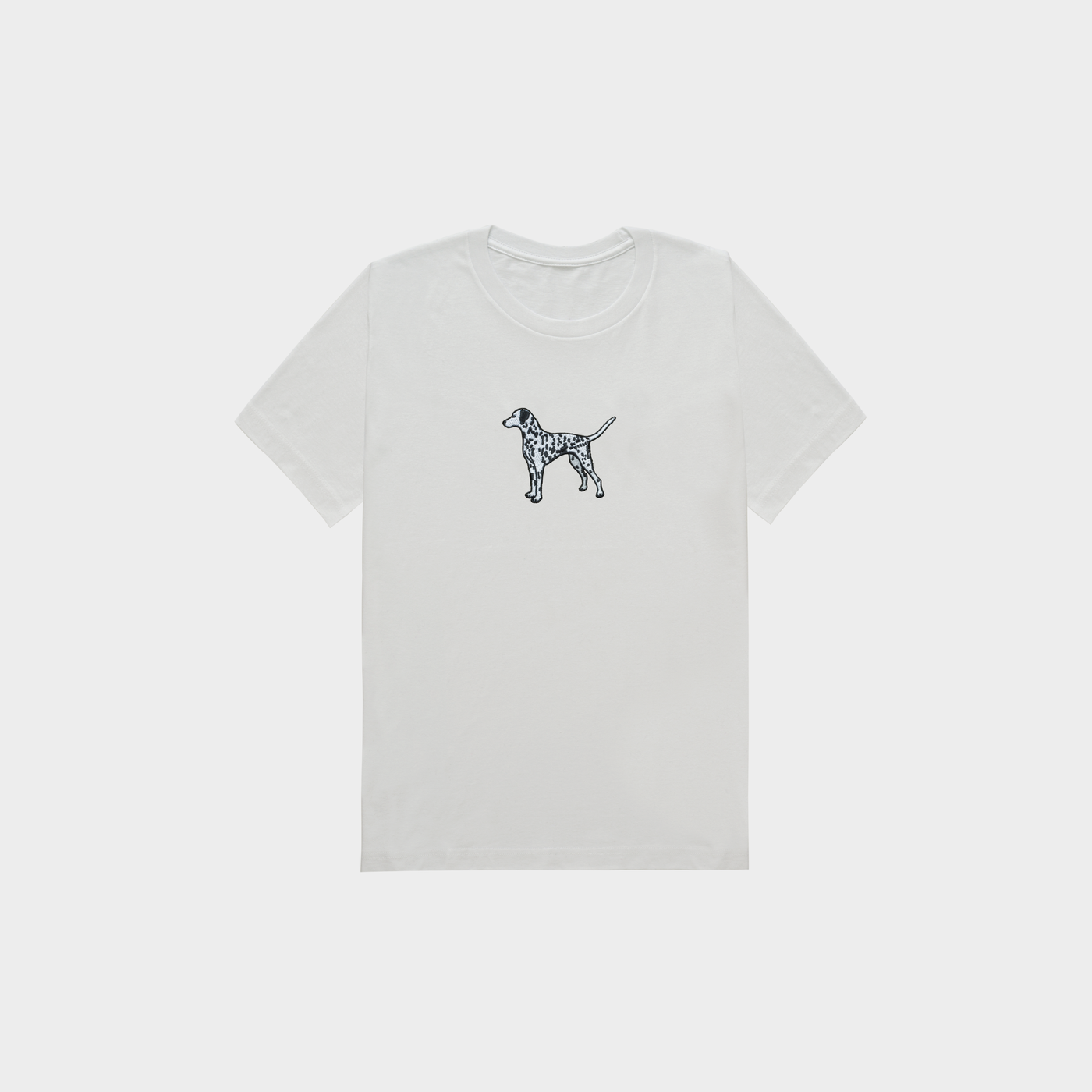 Bobby's Planet Kids Embroidered Dalmatian T-Shirt from Paws Dog Cat Animals Collection in White Color#color_white