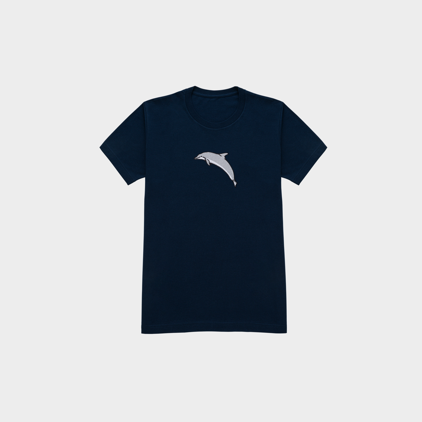 Bobby's Planet Kids Embroidered Dolphin T-Shirt from Seven Seas Fish Animals Collection in Navy Color#color_navy
