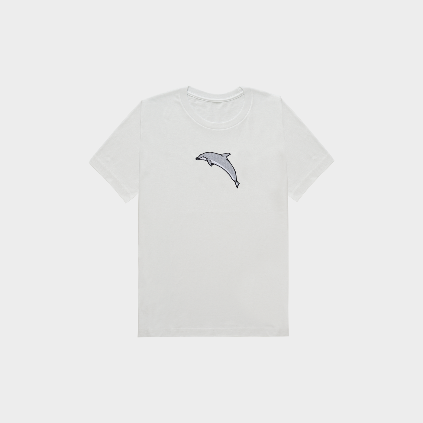 Bobby's Planet Kids Embroidered Dolphin T-Shirt from Seven Seas Fish Animals Collection in White Color#color_white