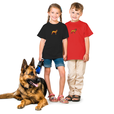 Bobby's Planet Kids Embroidered French Bulldog T-Shirt from Paws Dog Cat Animals Collection in Black Color#color_black
