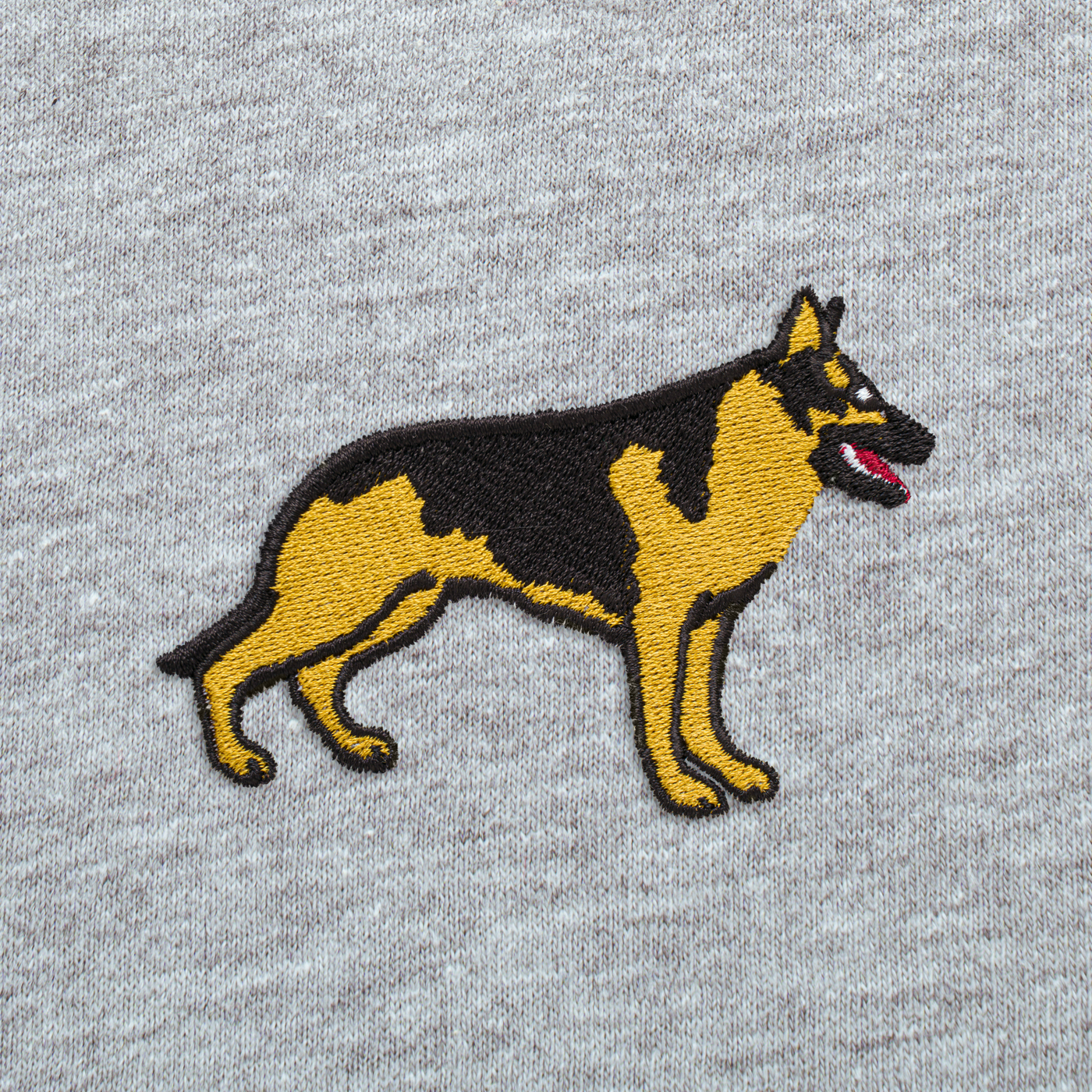 Bobby's Planet Men's Embroidered German Shepherd T-Shirt from Paws Dog Cat Animals Collection in Athletic Heather Color#color_athletic-heather