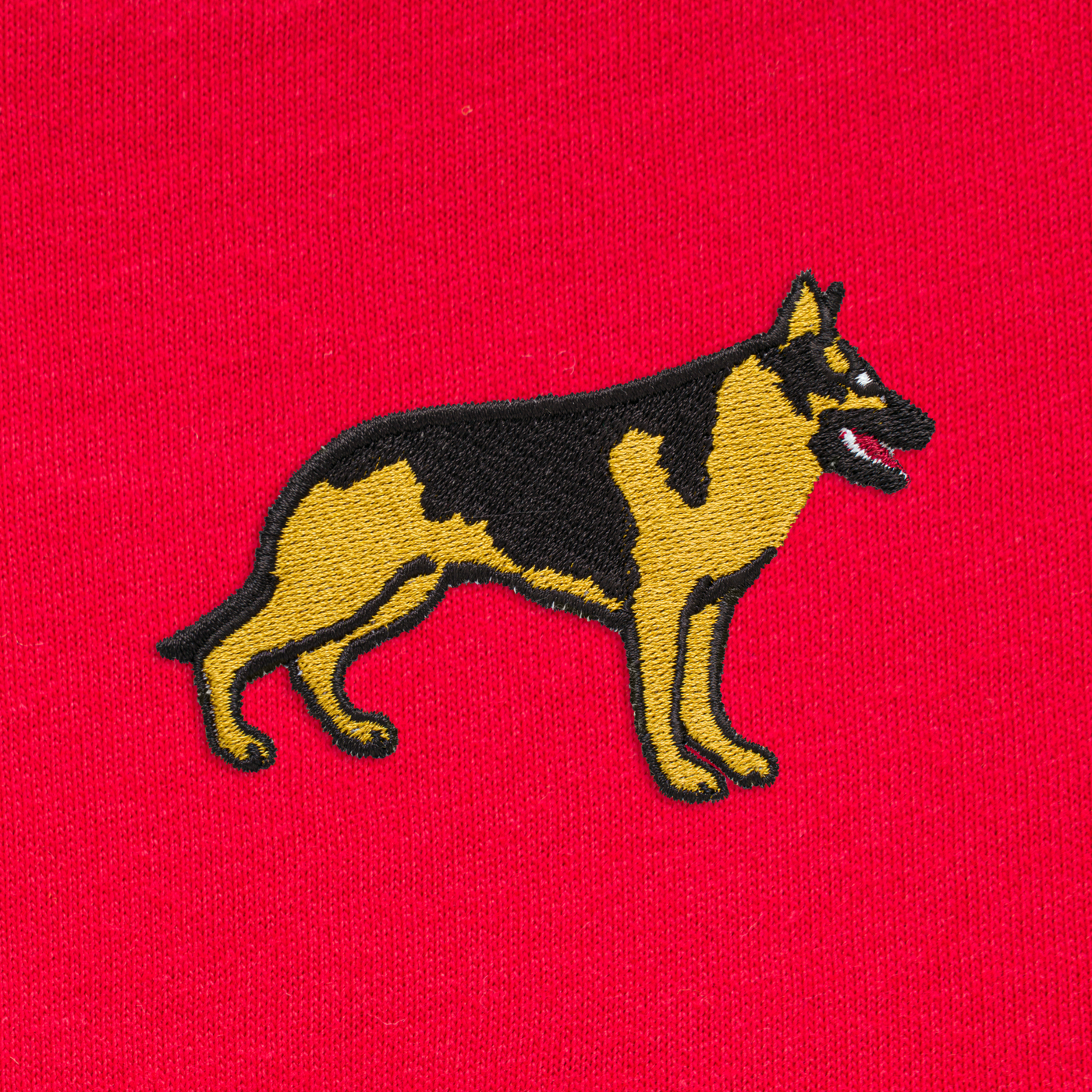 Bobby's Planet Kids Embroidered German Shepherd T-Shirt from Paws Dog Cat Animals Collection in Red Color#color_red