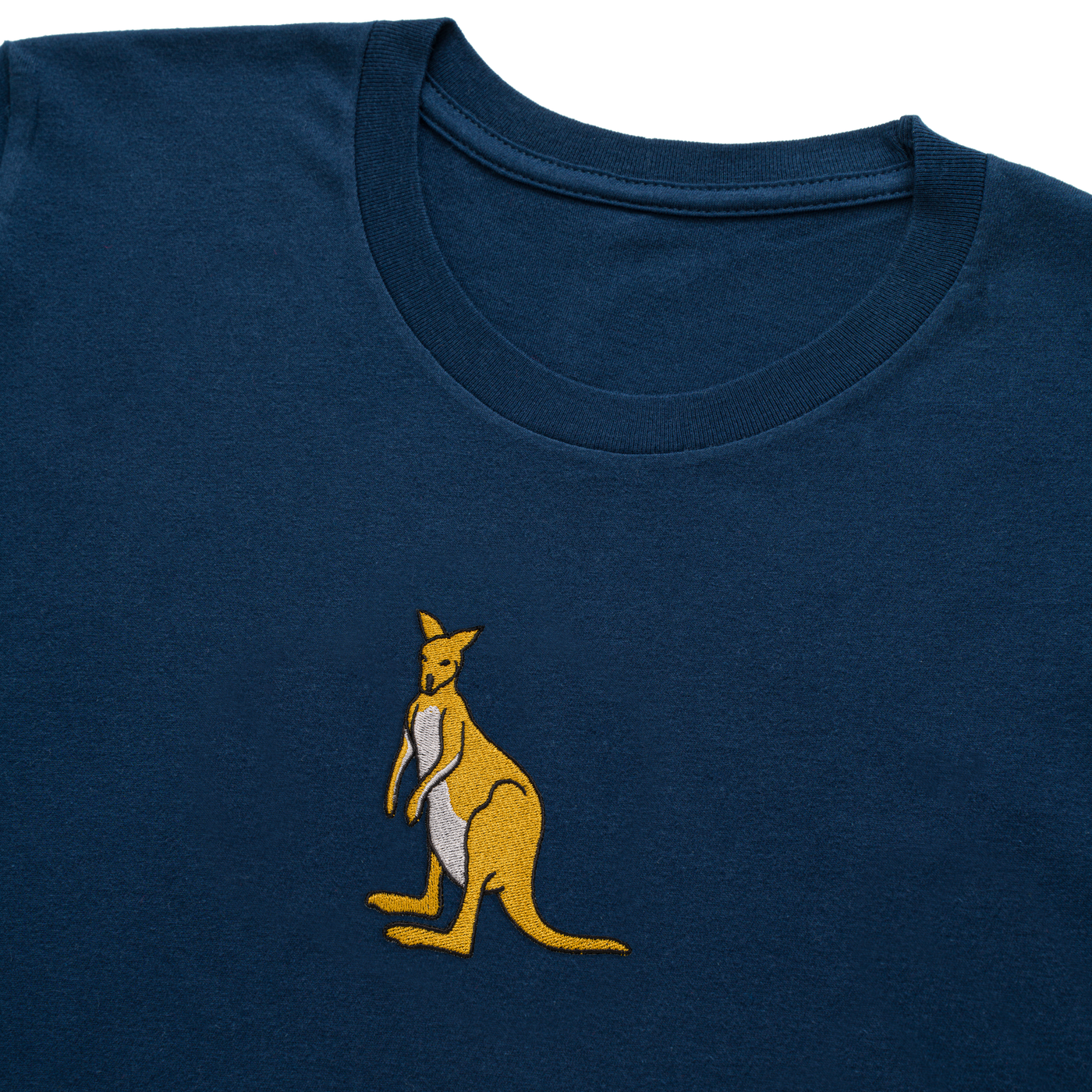 Bobby's Planet Kids Embroidered Kangaroo T-Shirt from Australia Down Under Animals Collection in Navy Color#color_navy