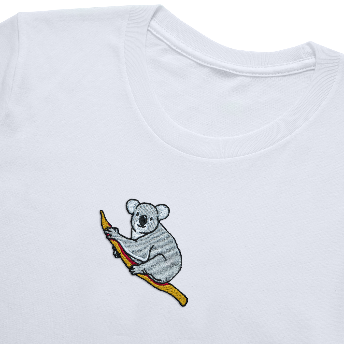Bobby's Planet Kids Embroidered Koala T-Shirt from Australia Down Under Animals Collection in White Color#color_white