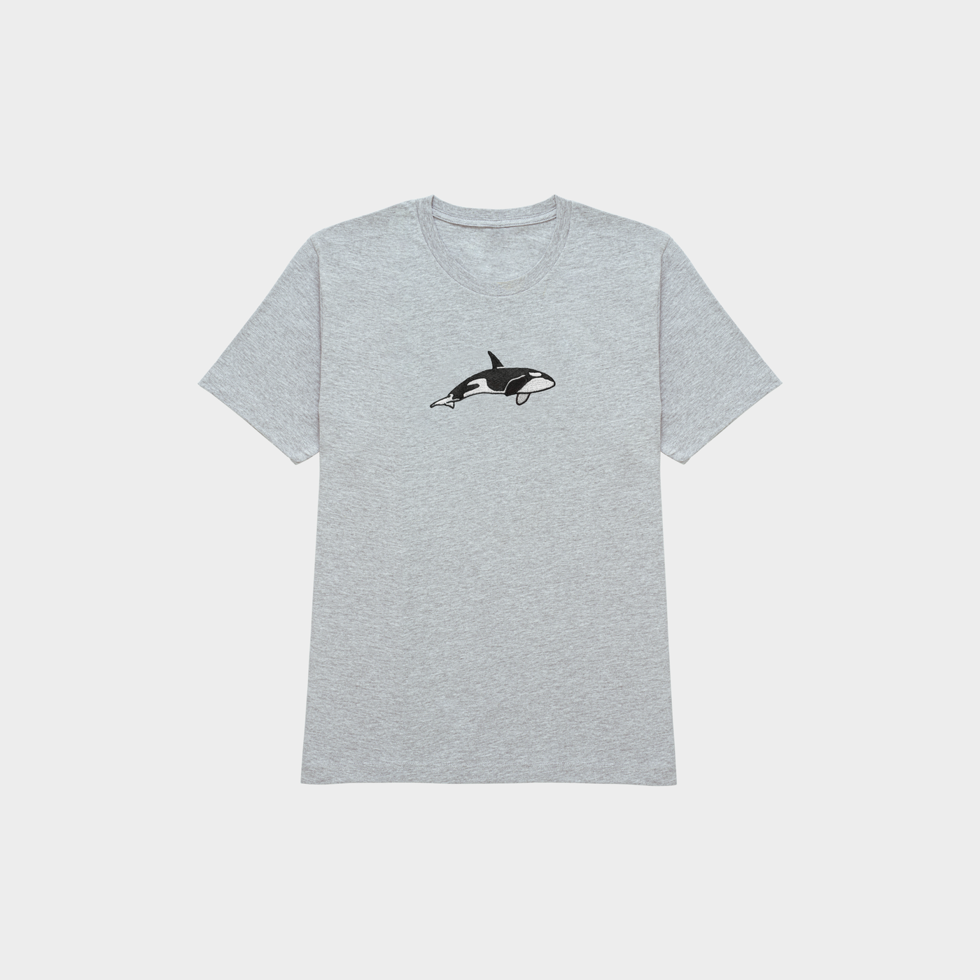 Bobby's Planet Kids Embroidered Orca T-Shirt from Seven Seas Fish Animals Collection in Athletic Heather Color#color_athletic-heather