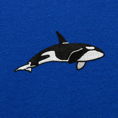 Bobby's Planet Men's Embroidered Orca T-Shirt from Seven Seas Fish Animals Collection in True Royal Color#color_true-royal