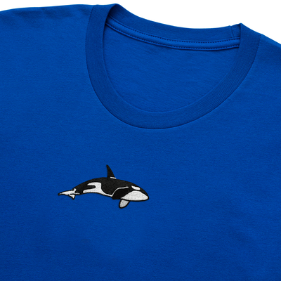 Bobby's Planet Men's Embroidered Orca T-Shirt from Seven Seas Fish Animals Collection in True Royal Color#color_true-royal