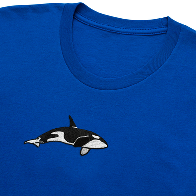 Bobby's Planet Kids Embroidered Orca T-Shirt from Seven Seas Fish Animals Collection in True Royal Color#color_true-royal