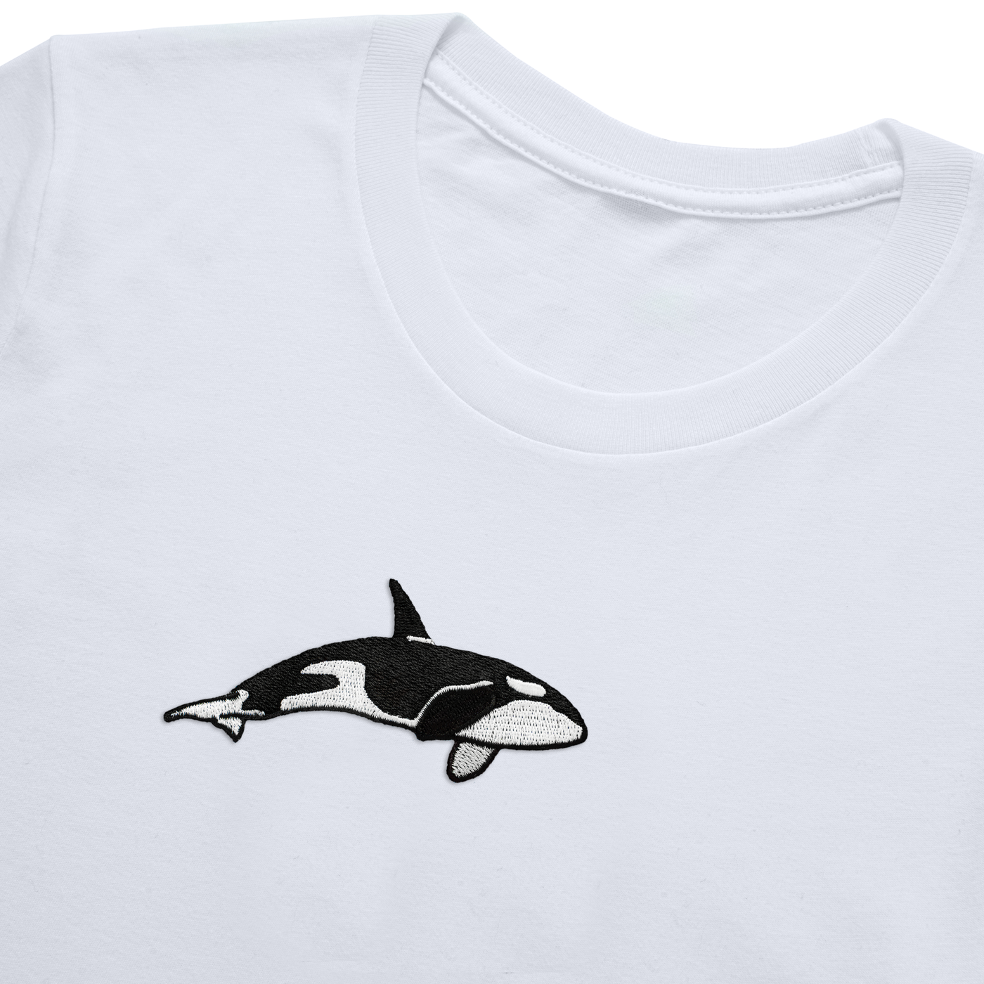 Bobby's Planet Kids Embroidered Orca T-Shirt from Seven Seas Fish Animals Collection in White Color#color_white