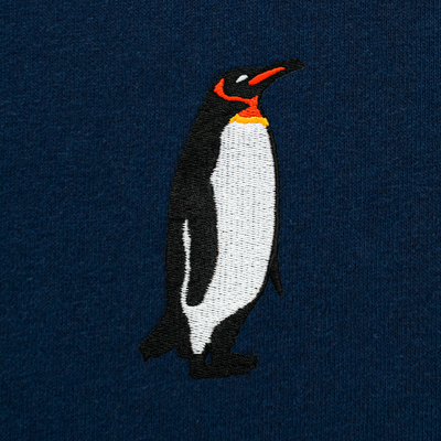 Bobby's Planet Kids Embroidered Penguin T-Shirt from Arctic Polar Animals Collection in Navy Color#color_navy