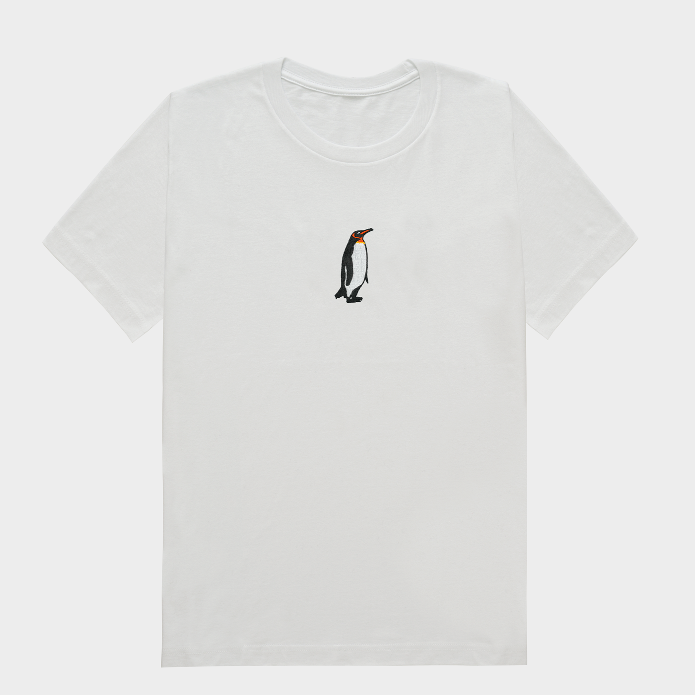 Bobby's Planet Women's Embroidered Penguin T-Shirt from Arctic Polar Animals Collection in White Color#color_white