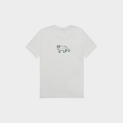 Bobby's Planet Kids Embroidered Persian T-Shirt from Paws Dog Cat Animals Collection in White Color#color_white