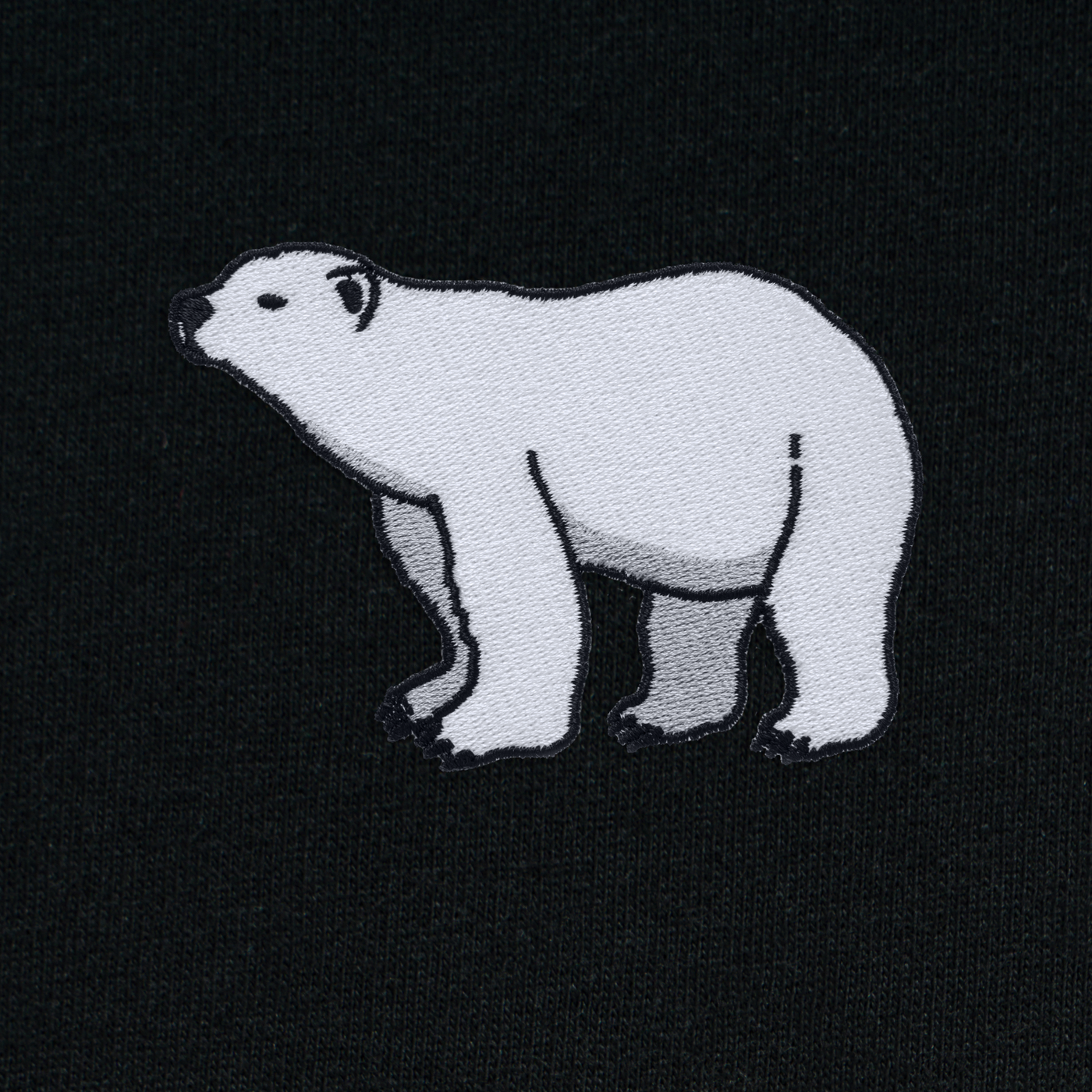 Bobby's Planet Men's Embroidered Polar Bear T-Shirt from Arctic Polar Animals Collection in Black Color#color_black
