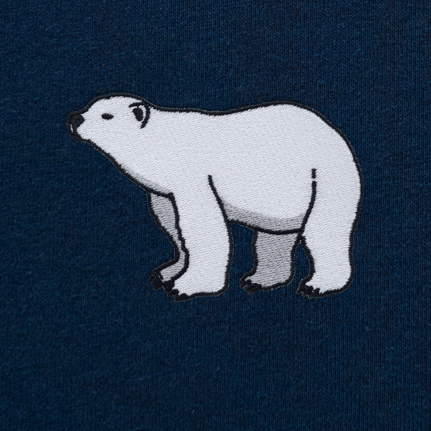 Bobby's Planet Women's Embroidered Polar Bear T-Shirt from Arctic Polar Animals Collection in Navy Color#color_navy