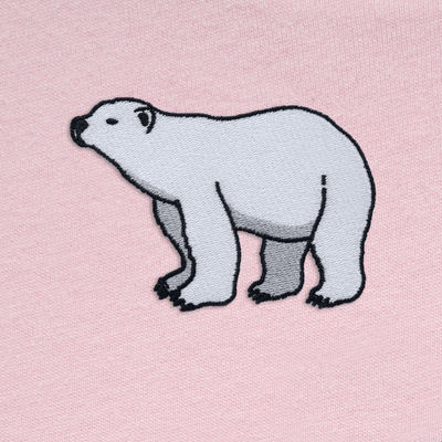 Bobby's Planet Women's Embroidered Polar Bear T-Shirt from Arctic Polar Animals Collection in Pink Color#color_pink