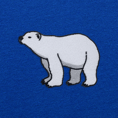 Bobby's Planet Kids Embroidered Polar Bear T-Shirt from Arctic Polar Animals Collection in True Royal Color#color_true-royal
