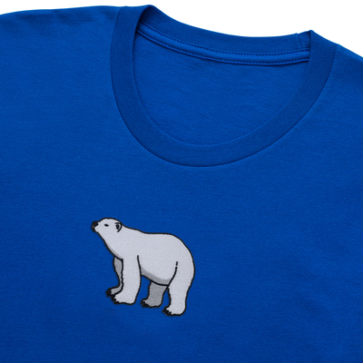Bobby's Planet Kids Embroidered Polar Bear T-Shirt from Arctic Polar Animals Collection in True Royal Color#color_true-royal