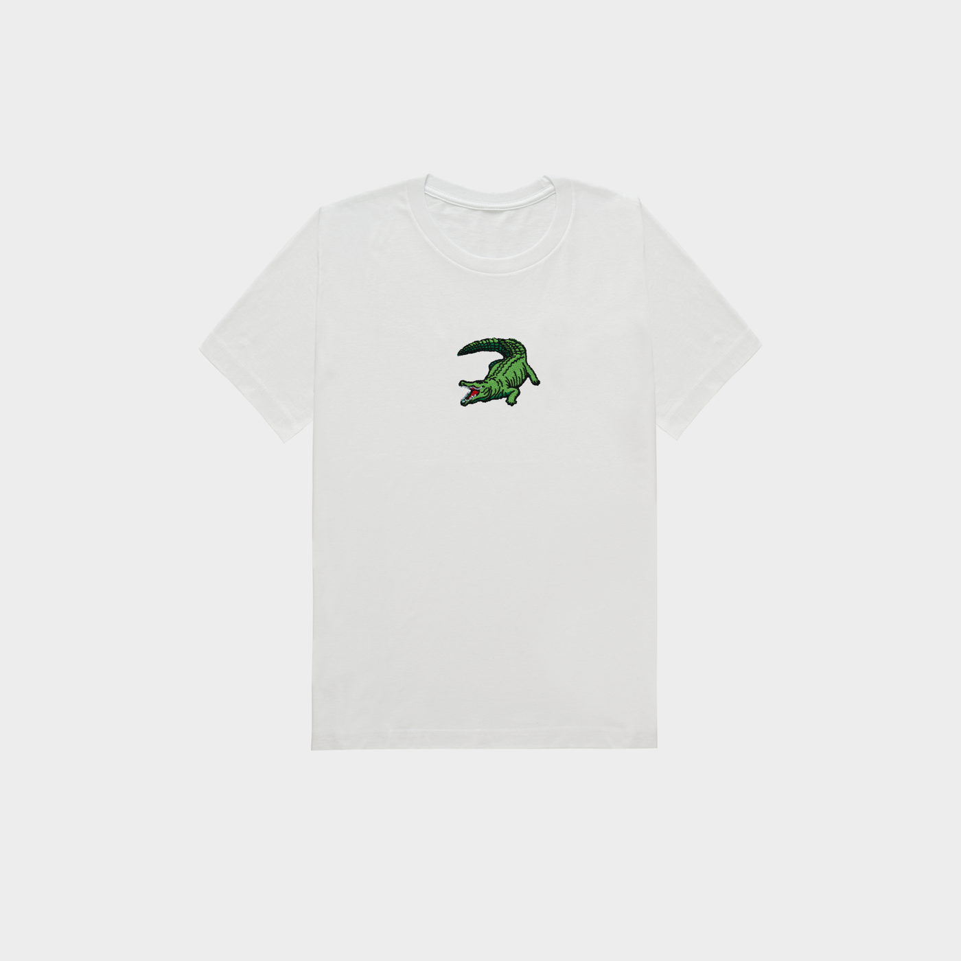 Bobby's Planet Kids Embroidered Saltwater Crocodile T-Shirt from Australia Down Under Animals Collection in White Color#color_white