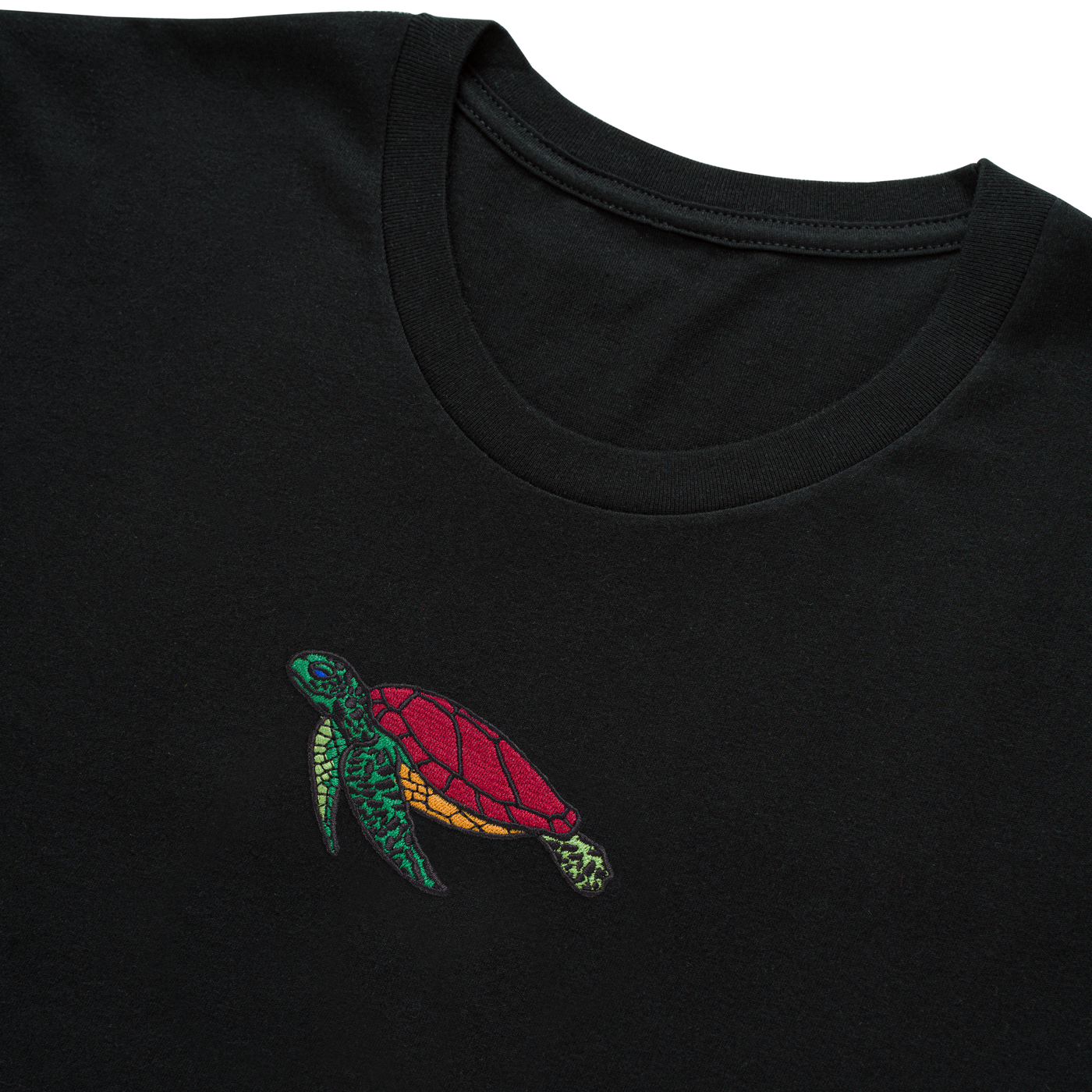 Bobby's Planet Kids Embroidered Sea Turtle T-Shirt from Seven Seas Fish Animals Collection in Black Color#color_black