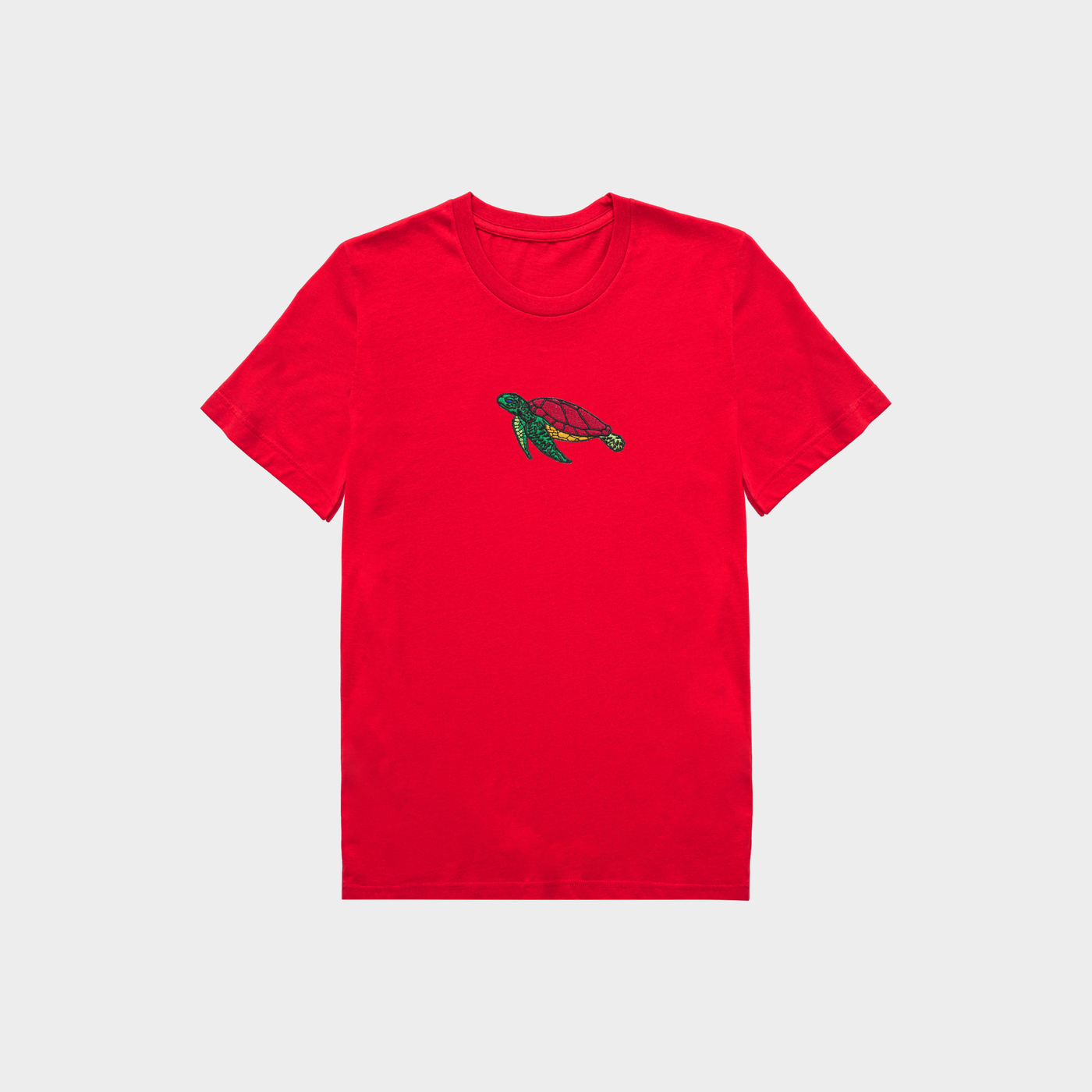 Bobby's Planet Kids Embroidered Sea Turtle T-Shirt from Seven Seas Fish Animals Collection in Red Color#color_red