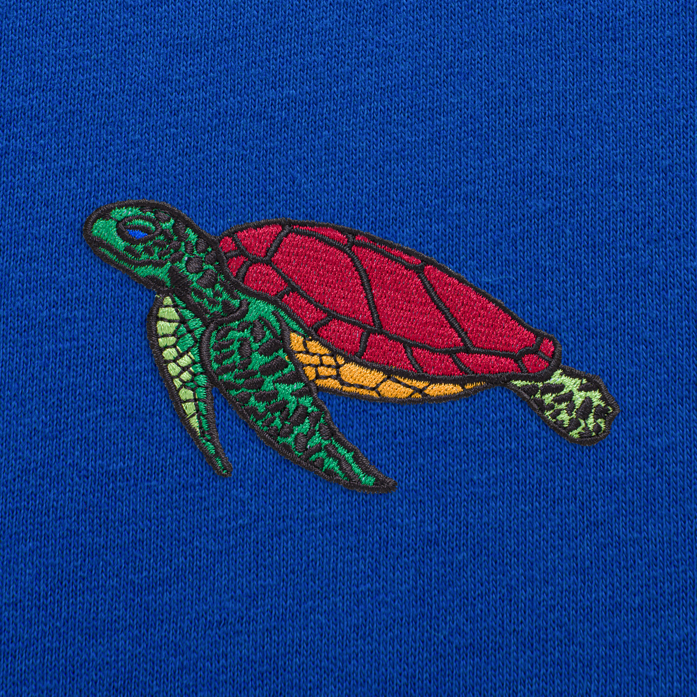 Bobby's Planet Kids Embroidered Sea Turtle T-Shirt from Seven Seas Fish Animals Collection in True Royal Color#color_true-royal