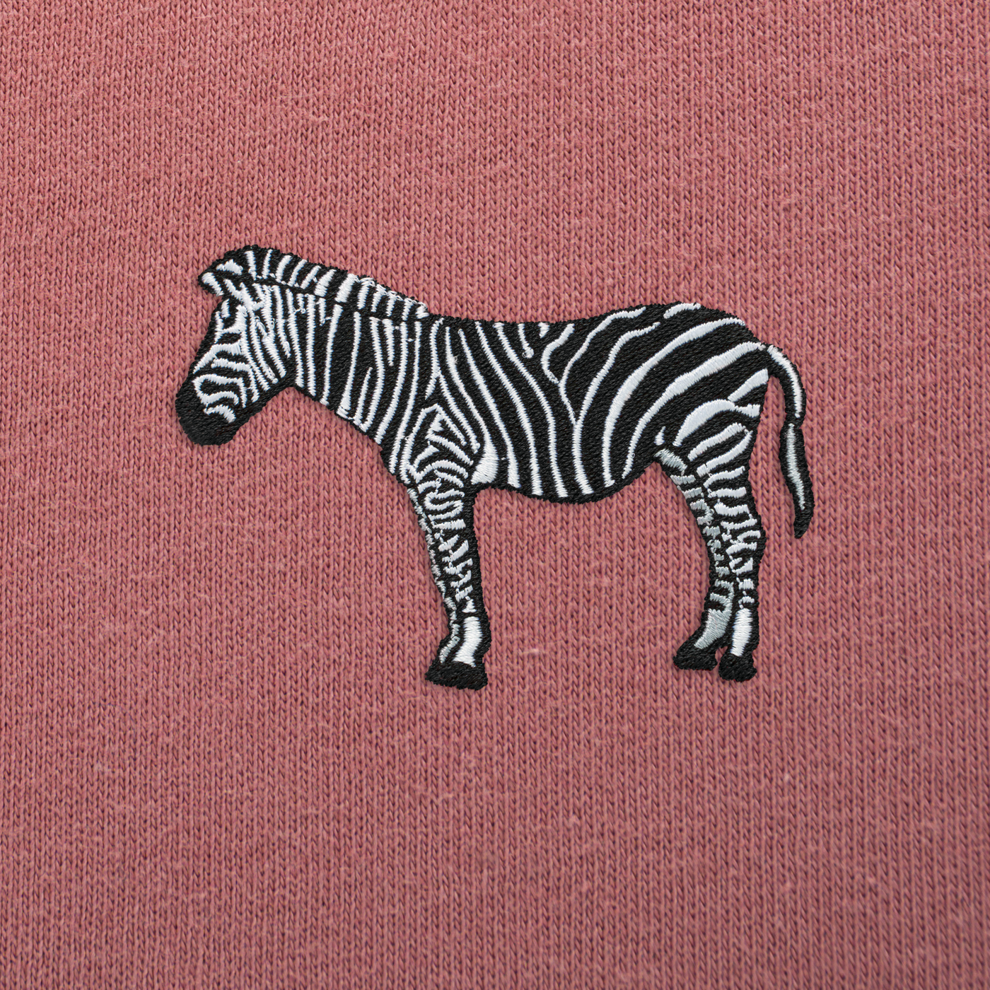 Bobby's Planet Women's Embroidered Zebra T-Shirt from African Animals Collection in Mauve Color#color_mauve