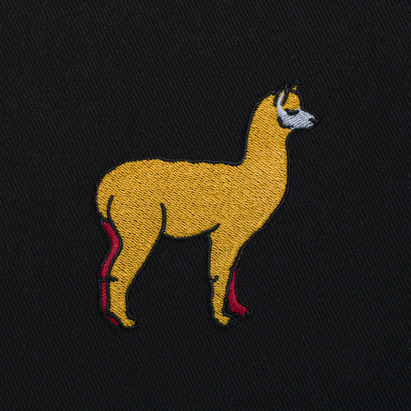 Bobby's Planet Embroidered Alpaca Tote Bag from South American Amazon Animals Collection in Black Color#color_black