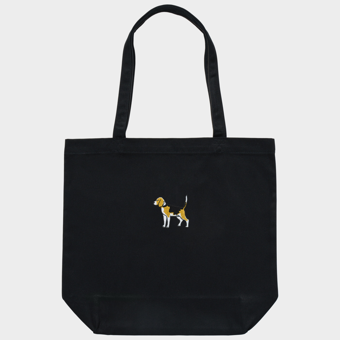 Bobby's Planet Embroidered Beagle Tote Bag from Paws Dog Cat Animals Collection in Black Color#color_black