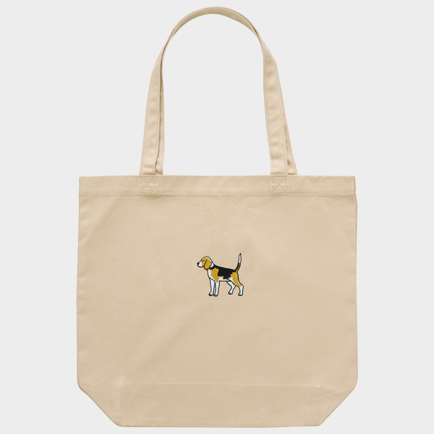 Bobby's Planet Embroidered Beagle Tote Bag from Paws Dog Cat Animals Collection in Oyster Color#color_oyster