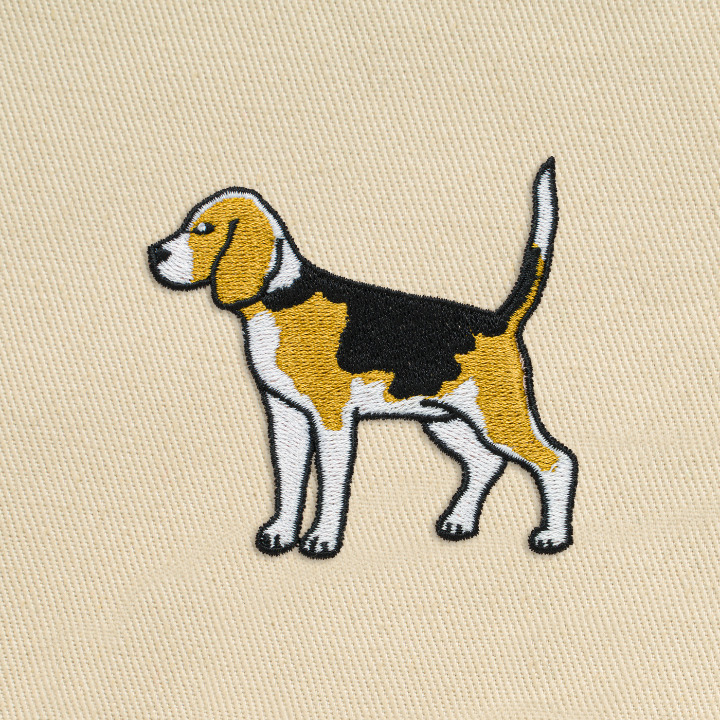 Bobby's Planet Embroidered Beagle Tote Bag from Paws Dog Cat Animals Collection in Oyster Color#color_oyster