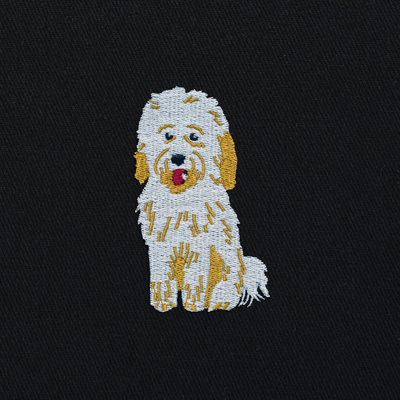 Bobby's Planet Embroidered Poodle Tote Bag from Bobbys Planet Toy Poodle Collection in Black Color#color_black