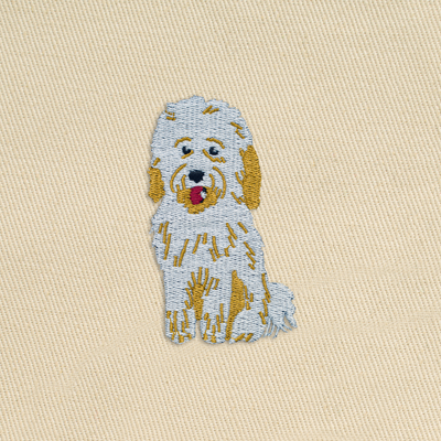 Bobby's Planet Embroidered Poodle Tote Bag from Bobbys Planet Toy Poodle Collection in Oyster Color#color_oyster