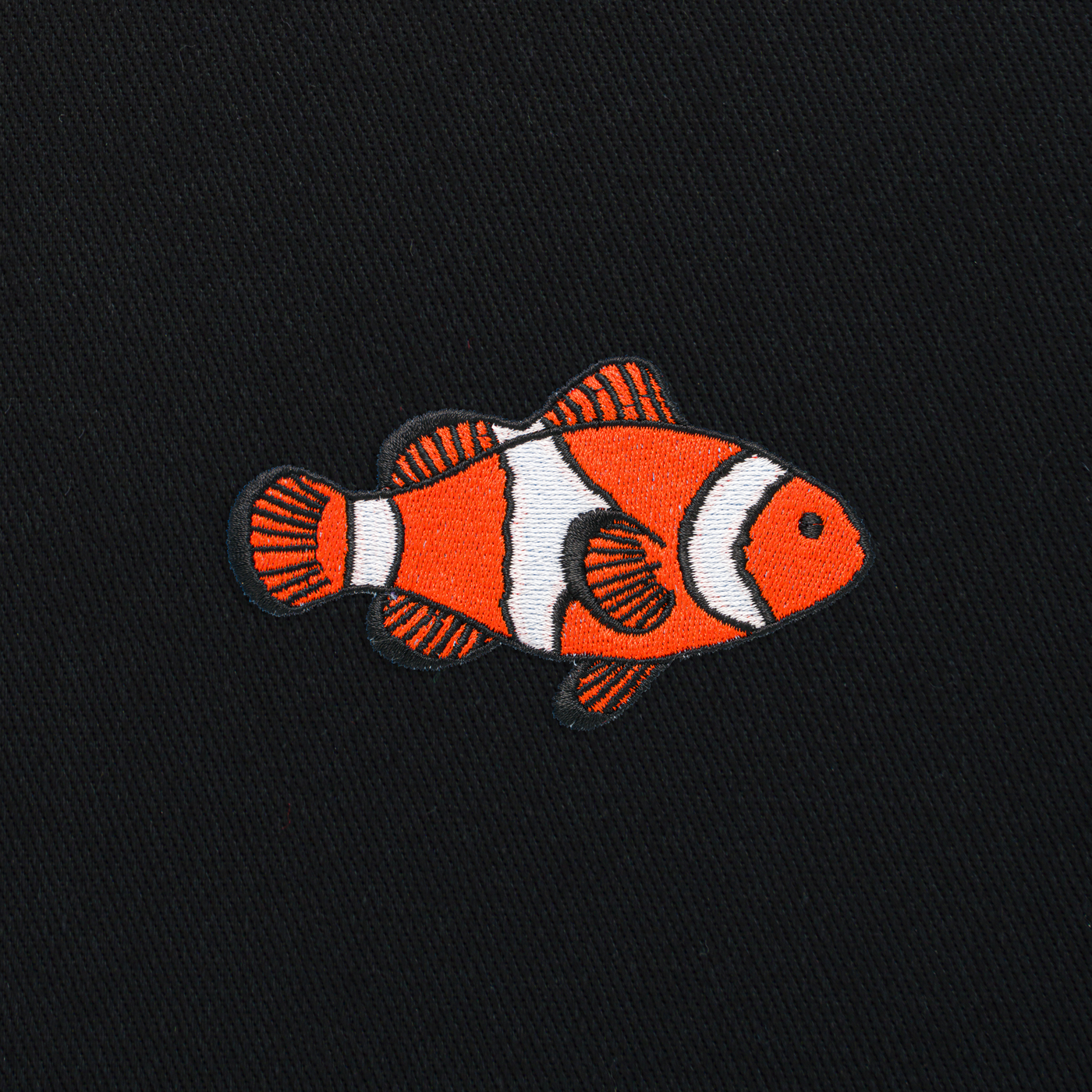 Bobby's Planet Embroidered Clownfish Tote Bag from Seven Seas Fish Animals Collection in Black Color#color_black