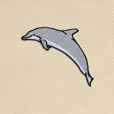 Bobby's Planet Embroidered Dolphin Tote Bag from Seven Seas Fish Animals Collection in Oyster Color#color_oyster