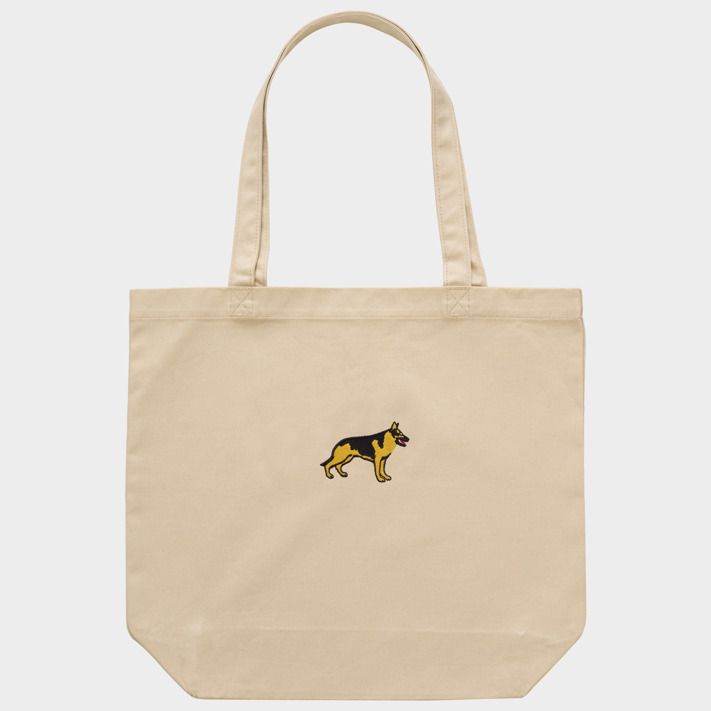 Bobby's Planet Embroidered German Shepherd Tote Bag from Paws Dog Cat Animals Collection in Oyster Color#color_oyster