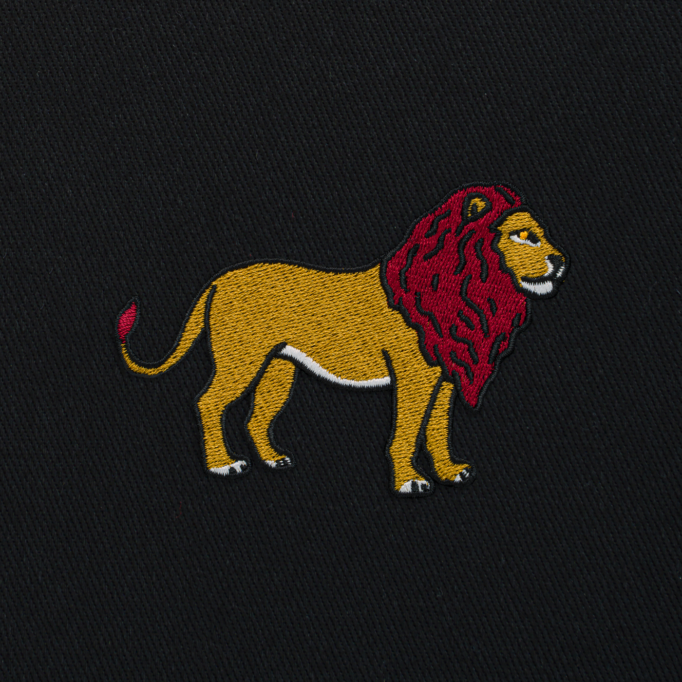 Bobby's Planet Embroidered Lion Tote Bag from African Animals Collection in Black Color#color_black