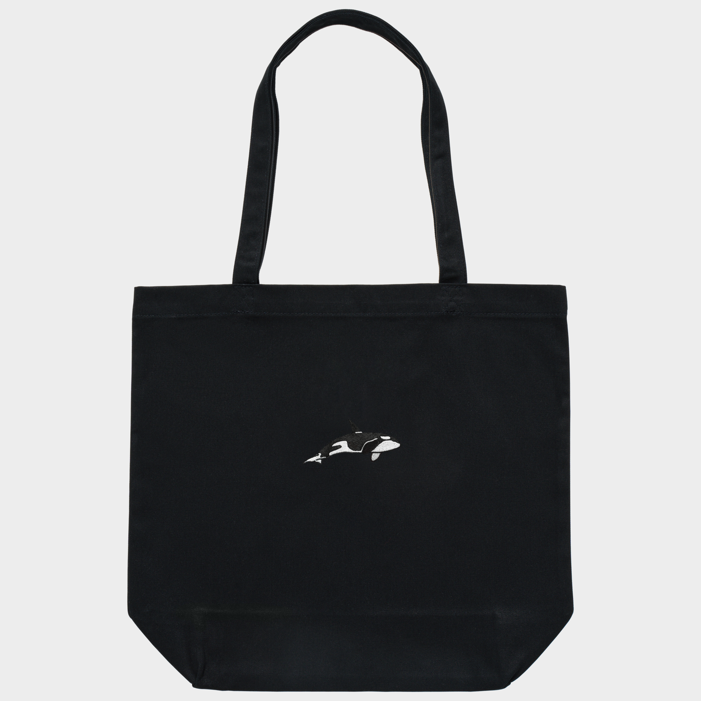Bobby's Planet Embroidered Orca Tote Bag from Seven Seas Collection in Black Color#color_black