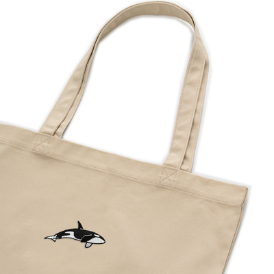 Bobby's Planet Embroidered Orca Tote Bag from Seven Seas Collection in Oyster Color#color_oyster
