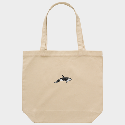 Bobby's Planet Embroidered Orca Tote Bag from Seven Seas Collection in Oyster Color#color_oyster