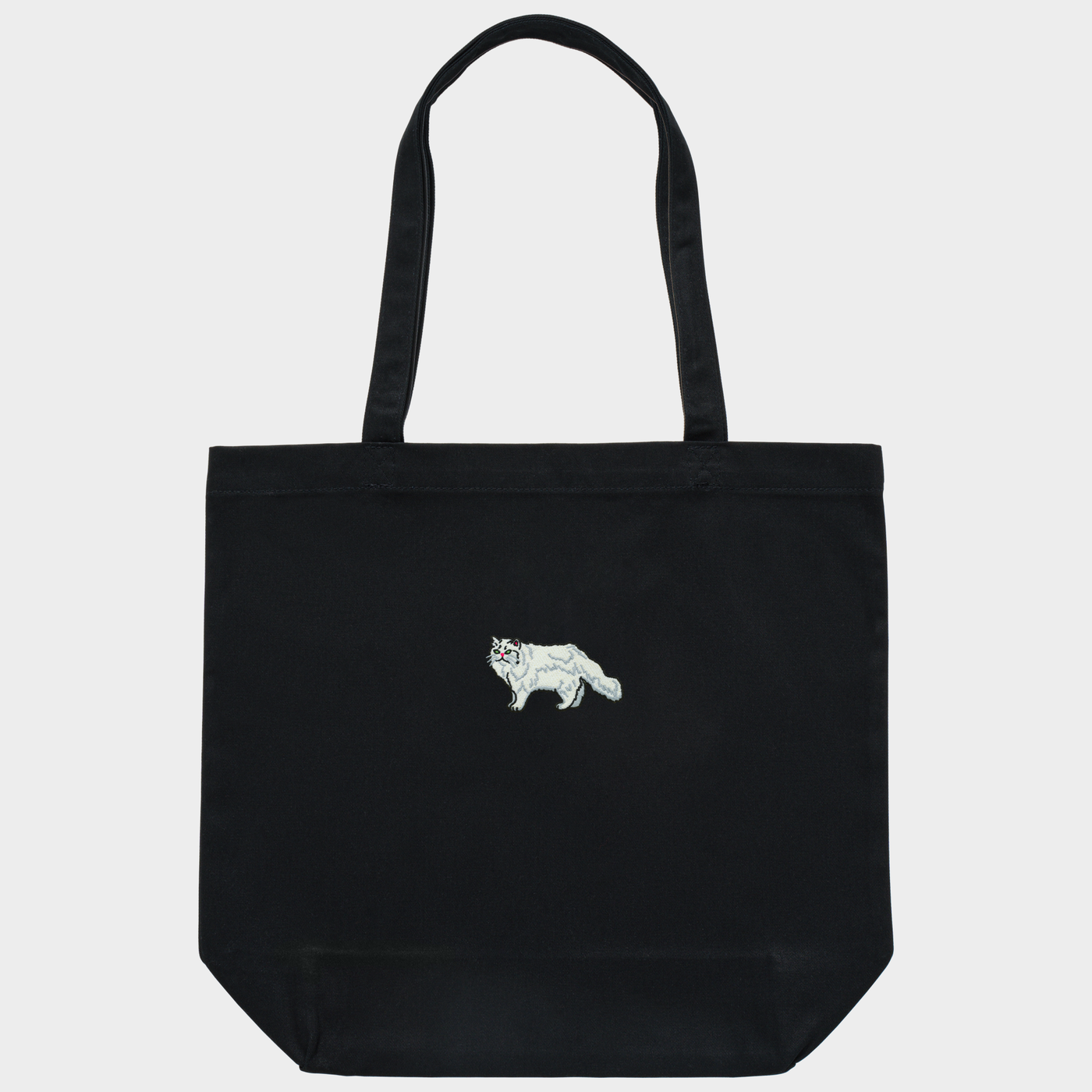 Bobby's Planet Embroidered Persian Tote Bag from Paws Dog Cat Animals Collection in Black Color#color_black