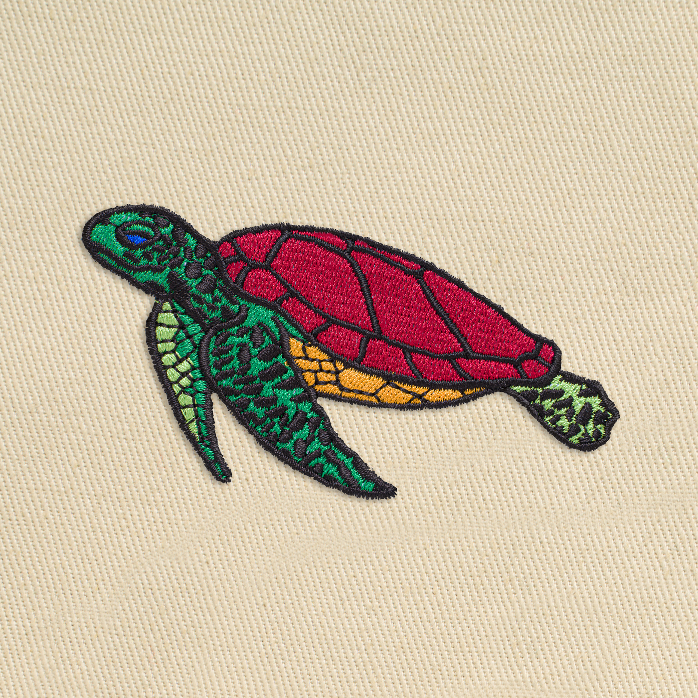 Bobby's Planet Embroidered Sea Turtle Tote Bag from Seven Seas Fish Animals Collection in Oyster Color#color_oyster