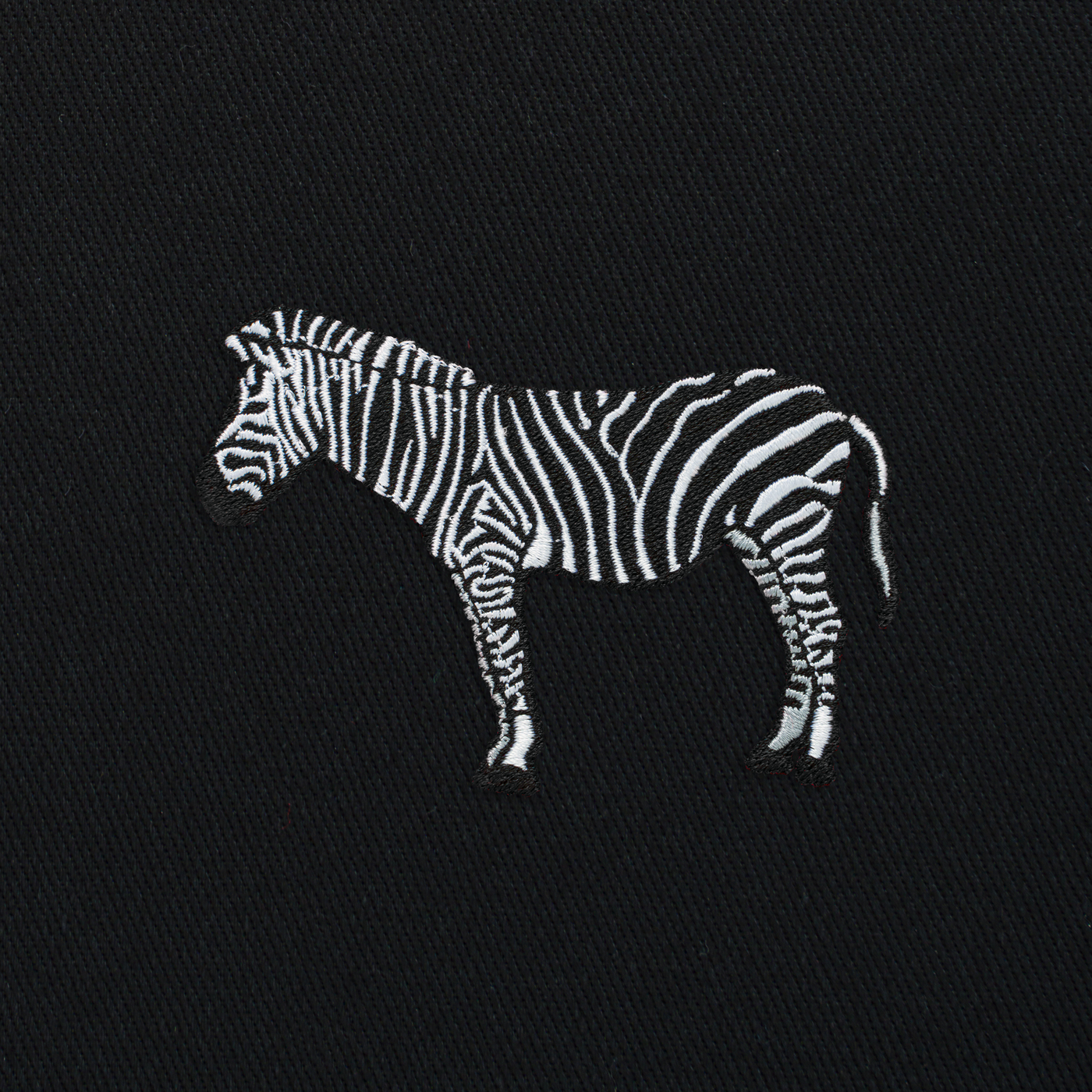Bobby's Planet Embroidered Zebra Tote Bag from African Animals Collection in Black Color#color_black